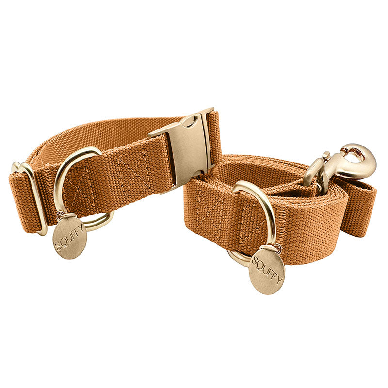 Classic Dog Collar Honey Drift Cognac Brown
