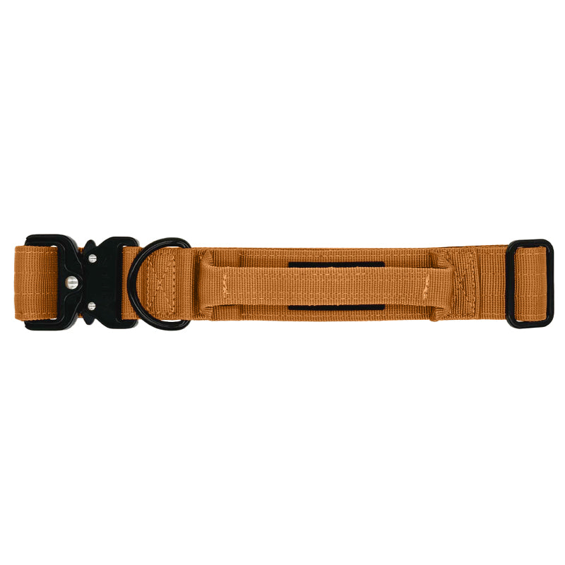Tactical Dog Collar Honey Maze Cognac Brown