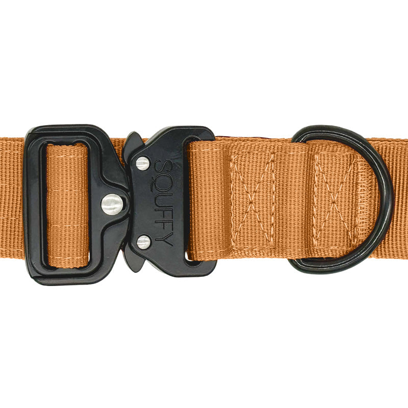 Tactical Dog Collar Honey Maze Cognac Brown