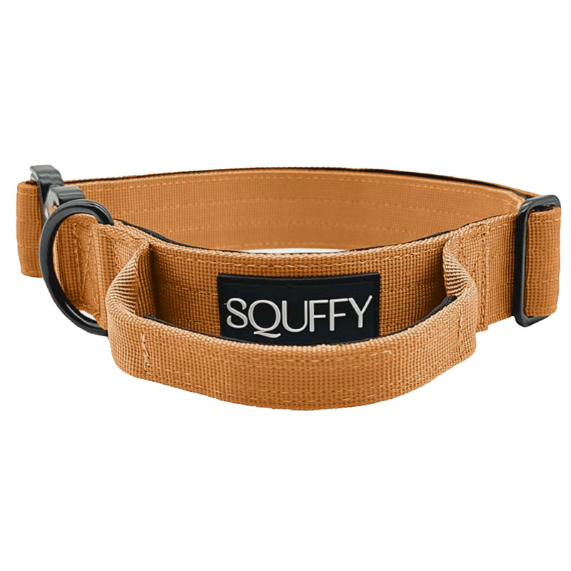 Tactical Dog Collar Honey Maze Cognac Brown