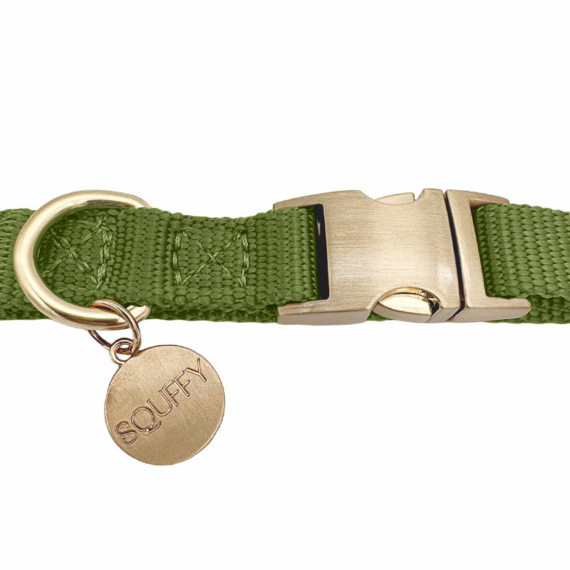 Puppy Dog Collar Moss Breeze Olive Green