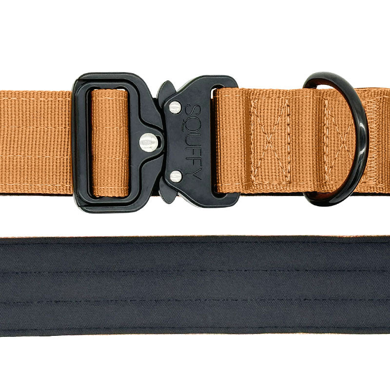 Tactical Dog Collar Honey Maze Cognac Brown