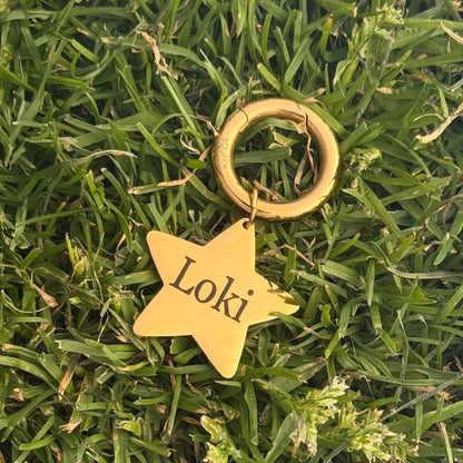 Engraved Star Dog Tag